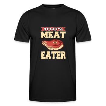 100% Fleischfresser - Männer Funktions-T-Shirt - Schwarz - Vorne - AI Model Male 178 dark (178cm)