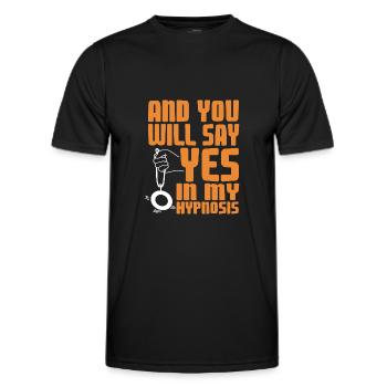 Et vous direz oui à mon hypnose - T-shirt sport Homme - noir - Devant - AI Model Male 178 dark (178cm)