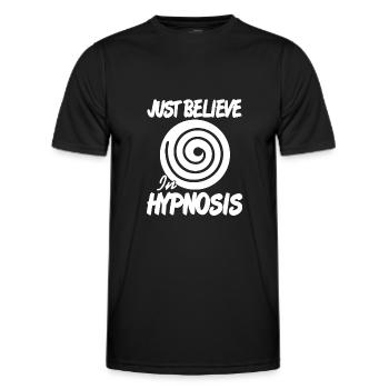 Il suffit de croire en l’hypnose - T-shirt sport Homme - noir - Devant - AI Model Male 178 dark (178cm)