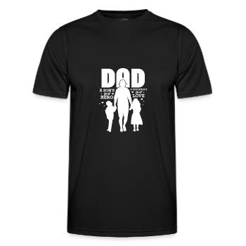 Vater Tochter Papa Sohn Kind Vatertag Geschenk - Männer Funktions-T-Shirt - Schwarz - Vorne - AI Model Male 178 dark (178cm)
