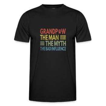 Grandpaw Man Myth Bad Influence Opa Hundefreund - Männer Funktions-T-Shirt - Schwarz - Vorne - AI Model Male 178 dark (178cm)
