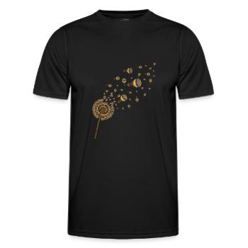 Montgolfière Pissenlit Idée cadeau Montgolfière - T-shirt sport Homme - noir - Devant - AI Model Male 178 dark (178cm)