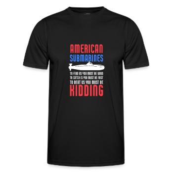 American Submarines Funny Patriotic Navy US - Männer Funktions-T-Shirt - Schwarz - Vorne - AI Model Male 178 dark (178cm)