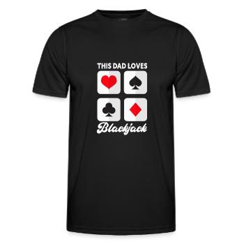 This Dad Loves Blackjack Funny 21 Blackjack Father - Männer Funktions-T-Shirt - Schwarz - Vorne - AI Model Male 178 dark (178cm)