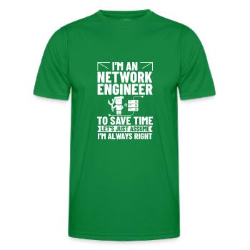 Netzwerkingenieur Network Engineer Computer - Men's Functional T-Shirt - kelly green - Front - AI Model Male 178 dark (178cm)