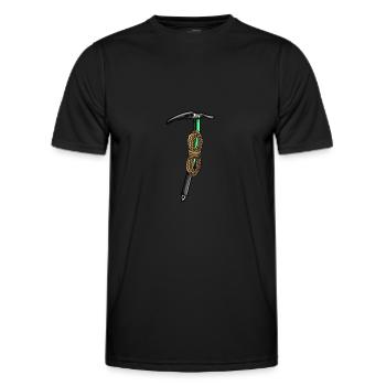 Ice climbing Mountaineering Climbing Mountaineers - Men's Functional T-Shirt - black - Front - AI Model Male 178 dark (178cm)