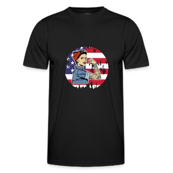 États-Unis Amérique Américain Américain - T-shirt sport Homme - noir - Devant - AI Model Male 178 dark (178cm)