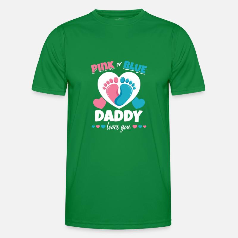 Rosa oder Blau Daddy Loves You Babyparty Männer Funktions-T-Shirt