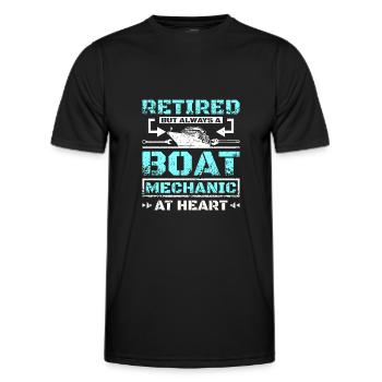 Retired but always a boat mechanic at heart - Männer Funktions-T-Shirt - Schwarz - Vorne - AI Model Male 178 dark (178cm)