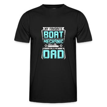 My favorite boat mechanic calls me dad - Männer Funktions-T-Shirt - Schwarz - Vorne - AI Model Male 178 dark (178cm)