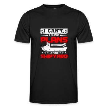 I cant I have plans in the shipyard - Männer Funktions-T-Shirt - Schwarz - Vorne - AI Model Male 178 dark (178cm)