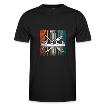 Retro Vintage boat mechanic - Männer Funktions-T-Shirt - Schwarz - Vorne - AI Model Male 178 dark (178cm)