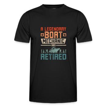A legendary boat mechanic has retired - Männer Funktions-T-Shirt - Schwarz - Vorne - AI Model Male 178 dark (178cm)