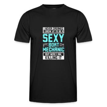 Sexy boat mechanic - Männer Funktions-T-Shirt - Schwarz - Vorne - AI Model Male 178 dark (178cm)