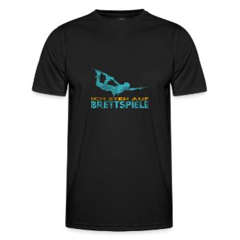 Ich steh auf Brettspiele. Wakeboard Lifestyle - Männer Funktions-T-Shirt - Schwarz - Vorne - AI Model Male 178 dark (178cm)
