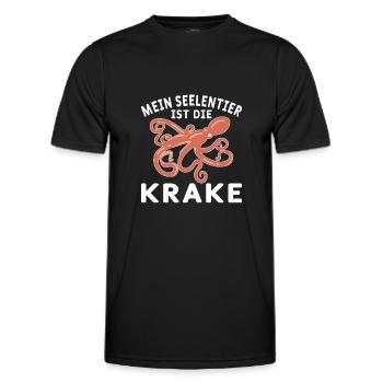 Meeresbiologe Kraken Meeresforscher Oktopus - Männer Funktions-T-Shirt - Schwarz - Vorne - AI Model Male 178 dark (178cm)