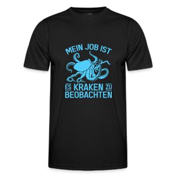Meeresbiologe Kraken Meeresforscher Oktopus - Männer Funktions-T-Shirt - Schwarz - Vorne - AI Model Male 178 dark (178cm)