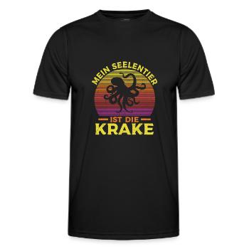 Meeresbiologe Kraken Meeresforscher Oktopus - Männer Funktions-T-Shirt - Schwarz - Vorne - AI Model Male 178 dark (178cm)