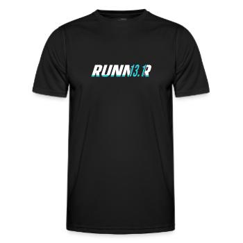 13.1 Coureur de semi-marathon - T-shirt sport Homme - noir - Devant - AI Model Male 178 dark (178cm)