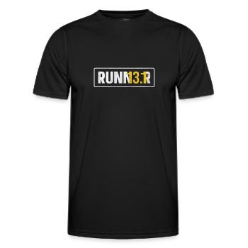 13.1 Coureur de semi-marathon - T-shirt sport Homme - noir - Devant - AI Model Male 178 dark (178cm)