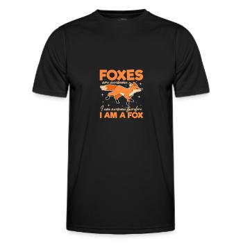 Fox Foxes Fox Forest Animal Forest Animal Gift - Men's Functional T-Shirt - black - Front - AI Model Male 178 dark (178cm)