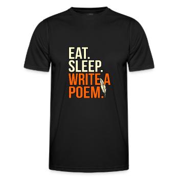 Eat Sleep Writing Poem Poète - T-shirt sport Homme - noir - Devant - AI Model Male 178 dark (178cm)