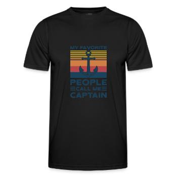 Kapitän Kapitäne Bootfahren Geschenk - Männer Funktions-T-Shirt - Schwarz - Vorne - AI Model Male 178 dark (178cm)