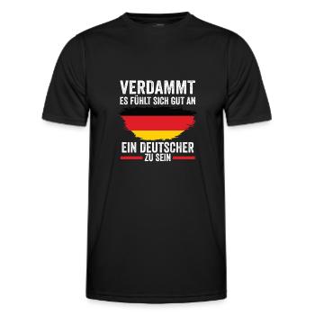 Deutschland Deutscher Deutsches - Männer Funktions-T-Shirt - Schwarz - Vorne - AI Model Male 178 dark (178cm)