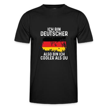 Deutschland Deutscher Deutsches - Männer Funktions-T-Shirt - Schwarz - Vorne - AI Model Male 178 dark (178cm)