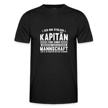Kapitän Boot Segler Geschenk - Männer Funktions-T-Shirt - Schwarz - Vorne - AI Model Male 178 dark (178cm)