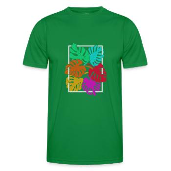 Monstera Deliciosa coloré Feuilles Plante Monstera - T-shirt sport Homme - vert - Devant - AI Model Male 178 dark (178cm)