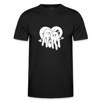 Quallen Herz Quallen Herzen Quallen Quallen - Männer Funktions-T-Shirt - Schwarz - Vorne - AI Model Male 178 dark (178cm)