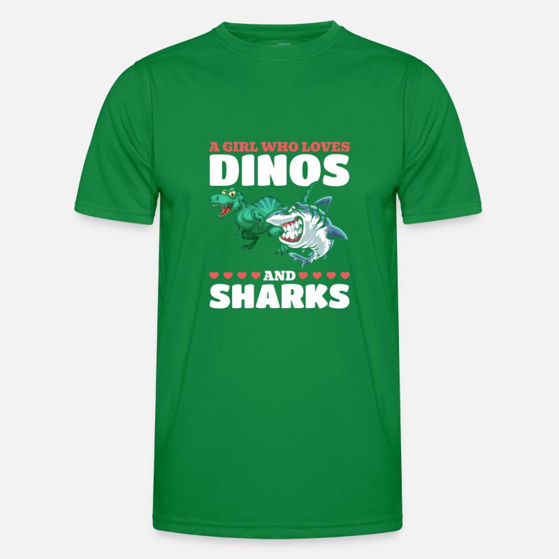 Dinosaurier Great White Shark Ein Mädchen, das Männer Funktions-T-Shirt