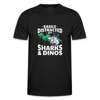 Great White Shark Dino Ich werde leicht von Haien - Männer Funktions-T-Shirt - Schwarz - Vorne - AI Model Male 178 dark (178cm)