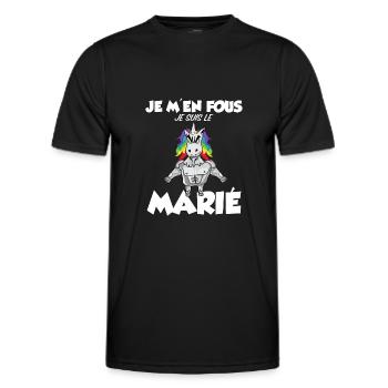 Futur Marié EVG Humour Enterrement Vie de Garçon - T-shirt sport Homme - noir - Devant - AI Model Male 178 dark (178cm)