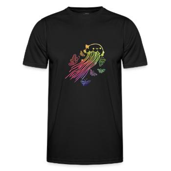 Jellyfish Butterflies Jellyfish Lover Jellyfish - Men's Functional T-Shirt - black - Front - AI Model Male 178 dark (178cm)