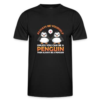 Penguin Penguin Penguin Penguin Lovers - Men's Functional T-Shirt - black - Front - AI Model Male 178 dark (178cm)
