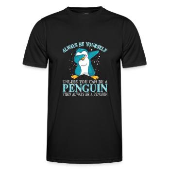 Penguin Penguin Penguin Penguin Lovers - Men's Functional T-Shirt - black - Front - AI Model Male 178 dark (178cm)