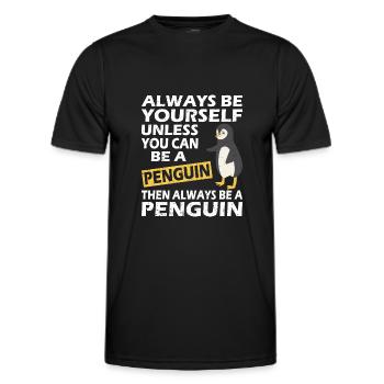 Penguin Penguin Penguin Penguin Lovers - Men's Functional T-Shirt - black - Front - AI Model Male 178 dark (178cm)