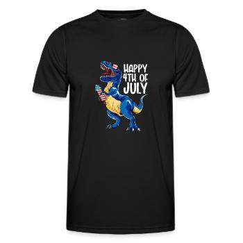 Dinosaur Independence Day USA Juillet - T-shirt sport Homme - noir - Devant - AI Model Male 178 dark (178cm)