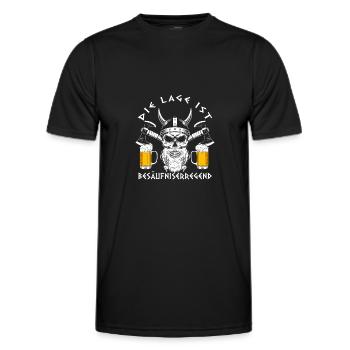 Die Lage ist besäufniserregend Wikinger - Männer Funktions-T-Shirt - Schwarz - Vorne - AI Model Male 178 dark (178cm)