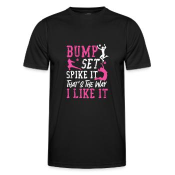 Volleyball Player Team Bump Set - Männer Funktions-T-Shirt - Schwarz - Vorne - AI Model Male 178 dark (178cm)