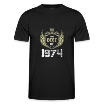 1974 best of - T-shirt sport Homme - noir - Devant - AI Model Male 178 dark (178cm)