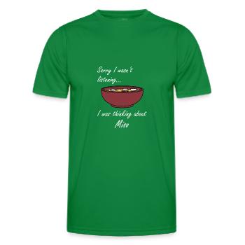 Miso Soup Eating Ramen Noodles Ironic Saying - Men's Functional T-Shirt - kelly green - Front - AI Model Male 178 dark (178cm)