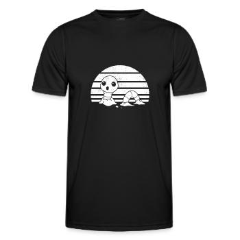 Worm Composting Worm Lover Sunset Worm - Men's Functional T-Shirt - black - Front - AI Model Male 178 dark (178cm)