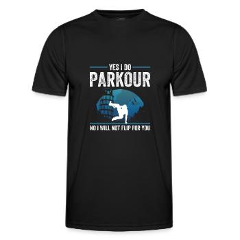 Parkour Design pour Freerunner | Freerunning - T-shirt sport Homme - noir - Devant - AI Model Male 178 dark (178cm)