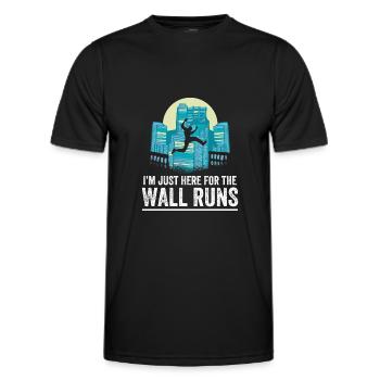 Parkour Design pour Freerunner | Freerunning - T-shirt sport Homme - noir - Devant - AI Model Male 178 dark (178cm)