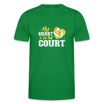 Équipe de volley-ball Mon cœur est - T-shirt sport Homme - vert - Devant - AI Model Male 178 dark (178cm)