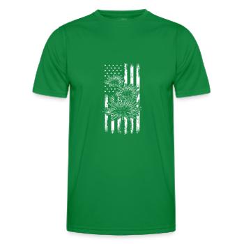 Seeigel US-Flagge Amerikanische Flagge Seeigel - Männer Funktions-T-Shirt - Kelly Green - Vorne - AI Model Male 178 dark (178cm)