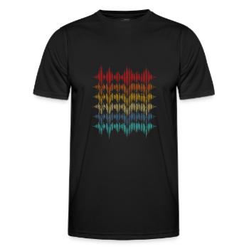 Onde sonore rétro - T-shirt sport Homme - noir - Devant - AI Model Male 178 dark (178cm)